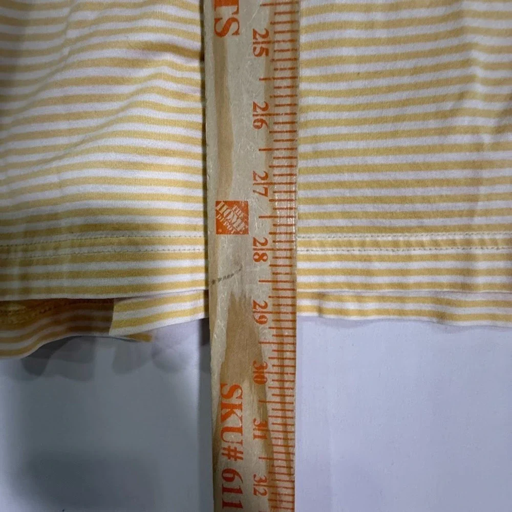 Fairway & Greene Polo Shirt Men's L Yellow Stripe 100% Cotton VTG Korea